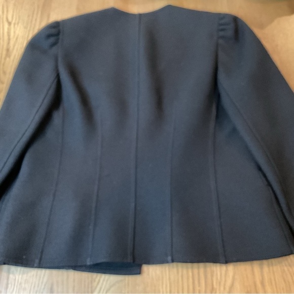 Vintage Louis Feraud Paris Black 100% Wool Open Boucle Blazer Size 40 Medium EUC - Picture 5 of 13
